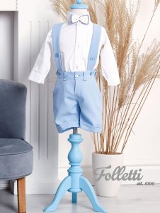 Komplet dla chłopca do chrztu baby blue | Folletti 22A001_4 