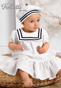 Sukienka marynarska do chrztu sailor dress | folletti 22B020