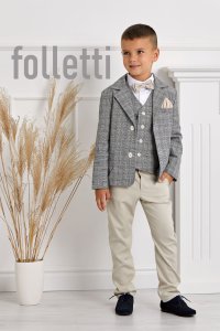 Garnitur do chrztu w kratkę | Folletti 23A006